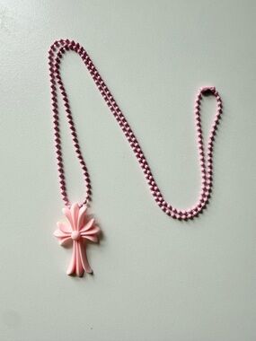 CH Chrome Tokyo 20th Anniversary Pink Cross Rubber Necklace